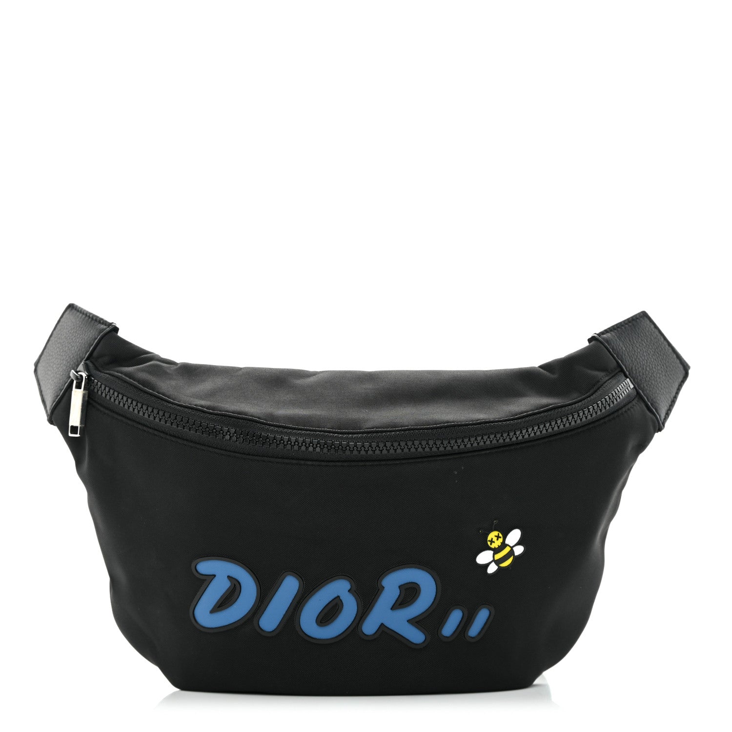 Christian Dior X KAWS Nylon Calfskin Bee Belt Bag Black 1 of 12