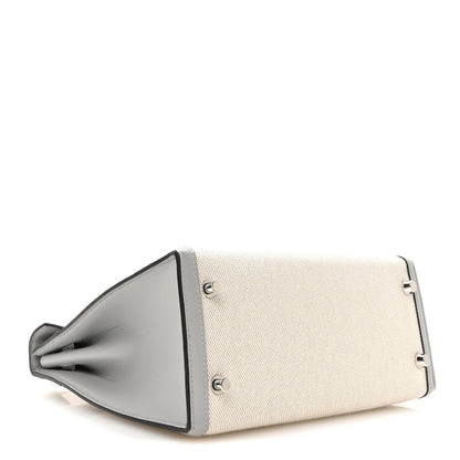 Hermes Toile H Swift Kelly Sellier 25 Ecru Bleu Glacier 4 of 11