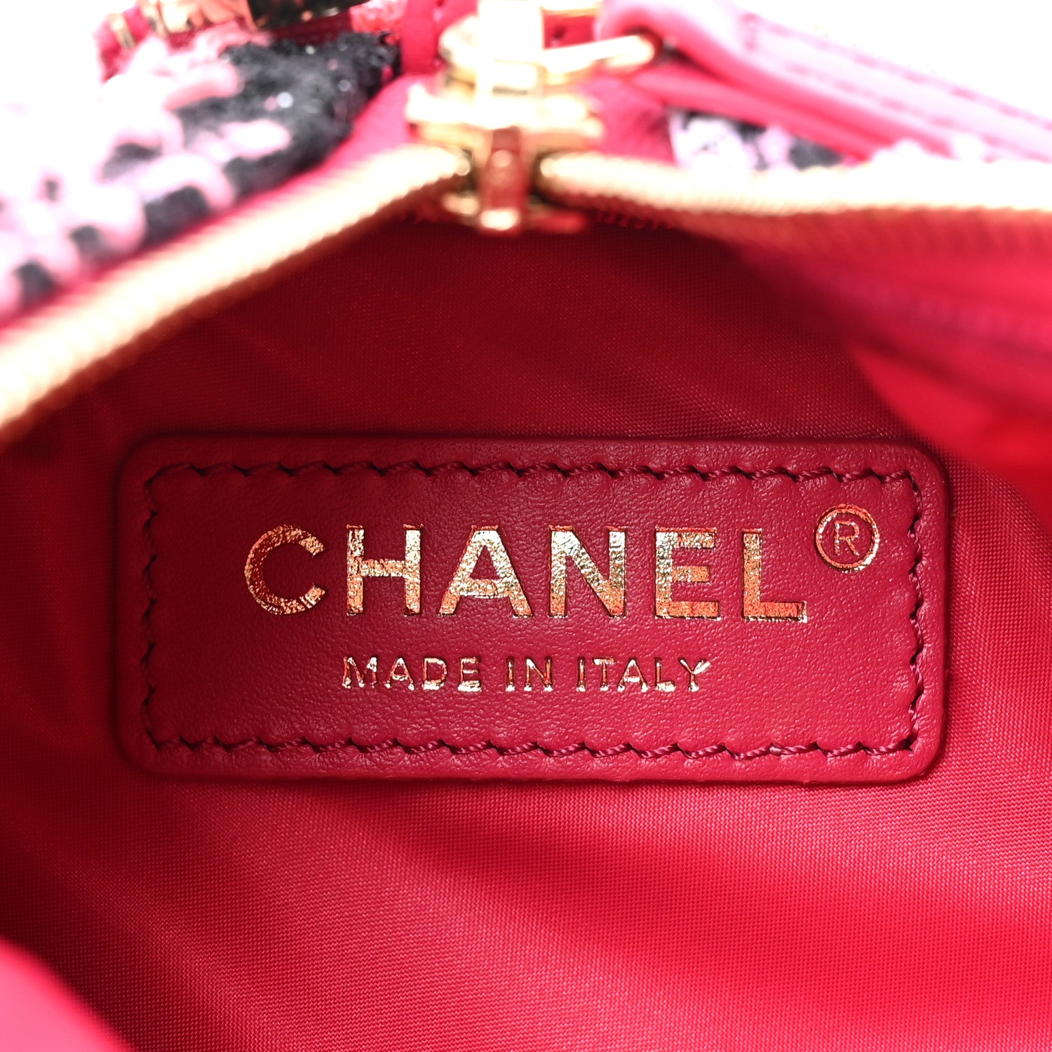 Chanel Tweed Convertible Bowler Flap Pink Black White Coral 9 of 14