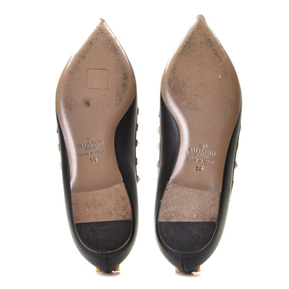 Valentino Garavani Vitello Rockstud Ballerina Flats 36 Black Poudre 7 of 12