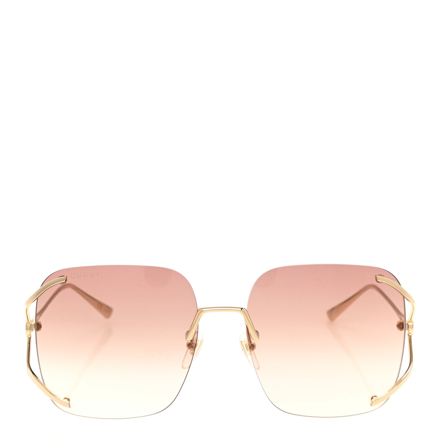 Metal Oversized Sunglasses GG0646S Gold Brown
