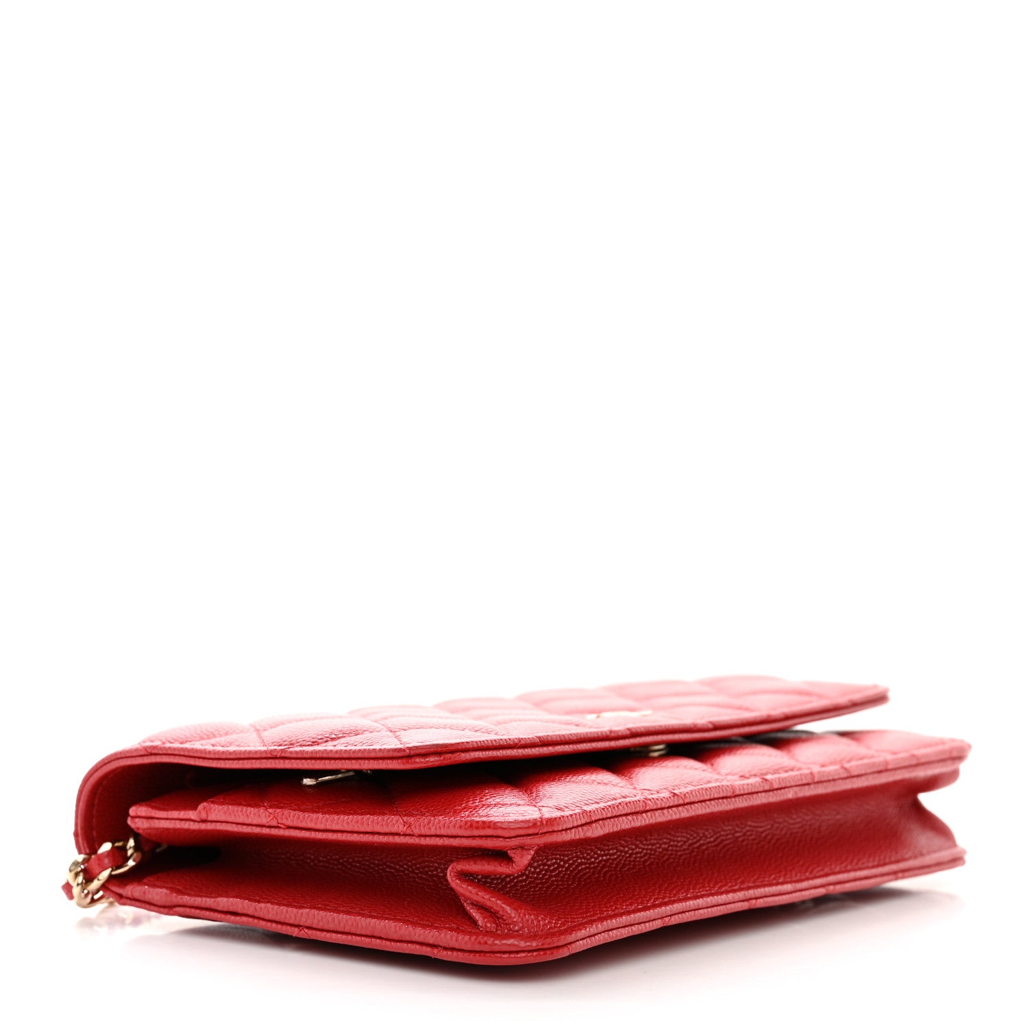 Chanel Caviar Quilted Wallet on Chain WOC Red 4 of 11