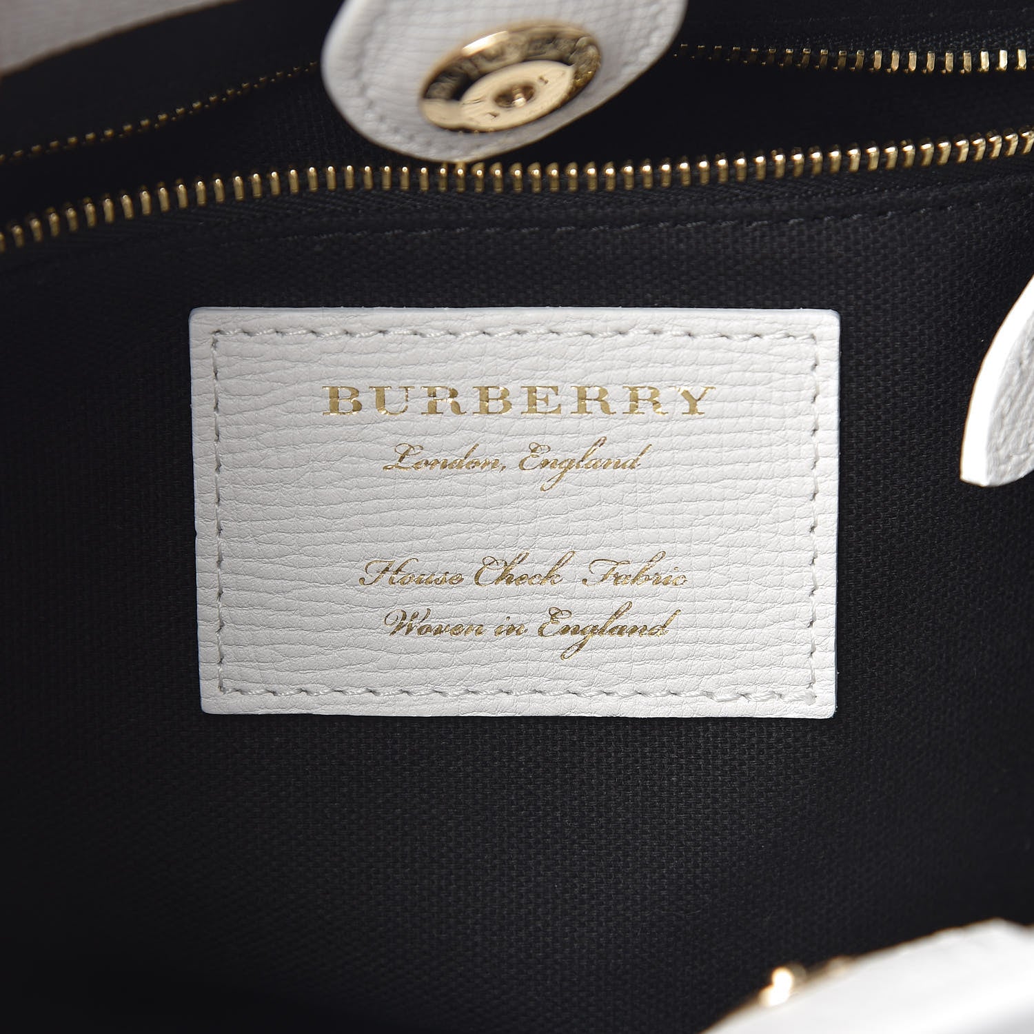 Burberry Grainy Calfskin House Check Small Banner Tote Limestone 6 of 12