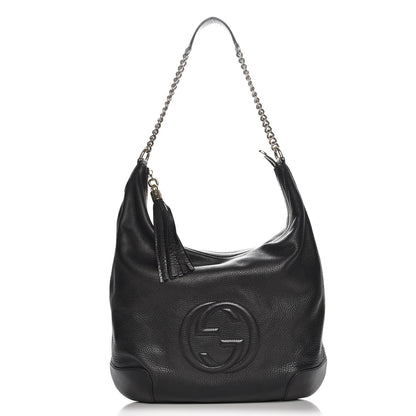 Gucci Pebbled Calfskin Medium Soho Chain Hobo Black 1 of 7