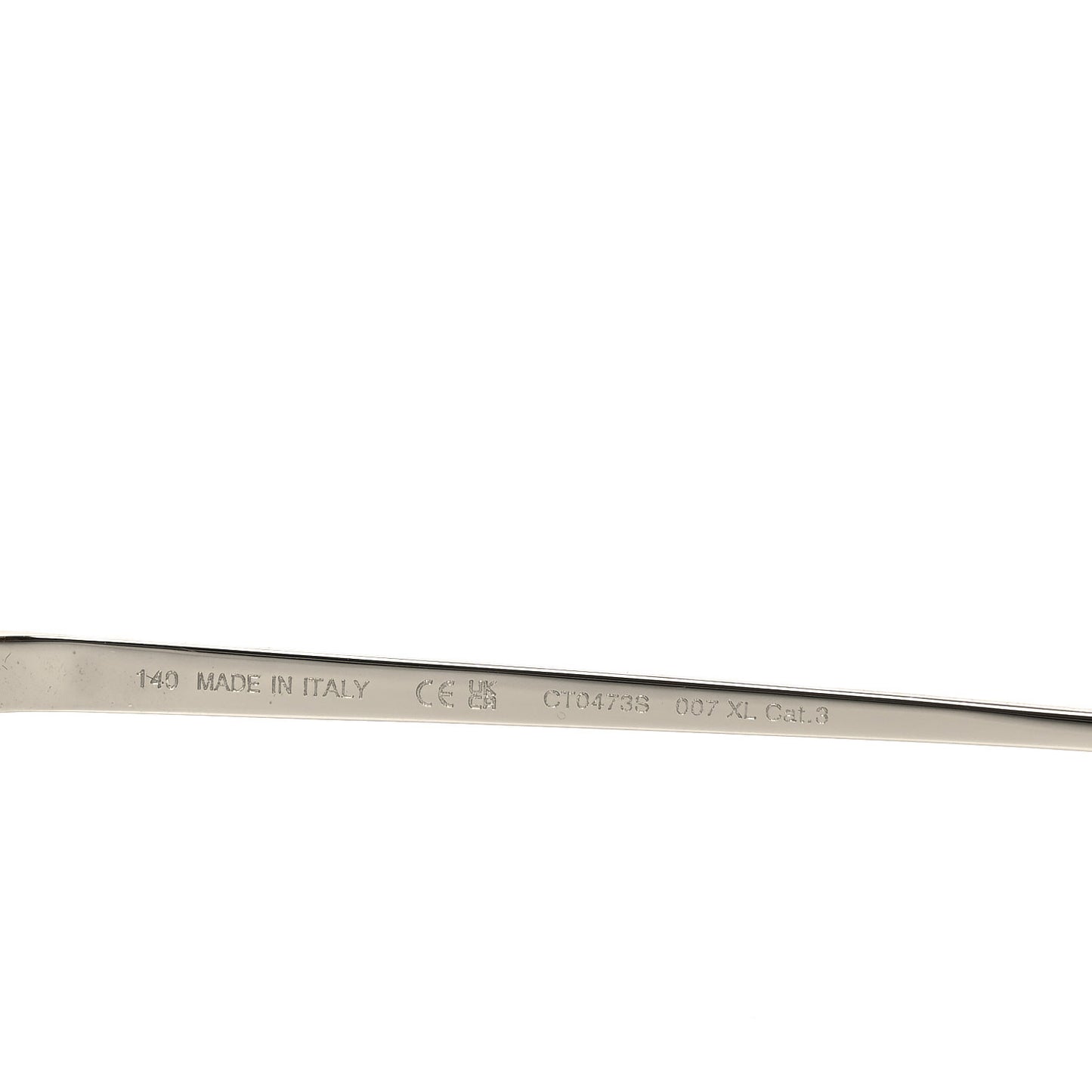 Metal Panthere De Cartier Rectangular Sunglasses CT0473S Silver