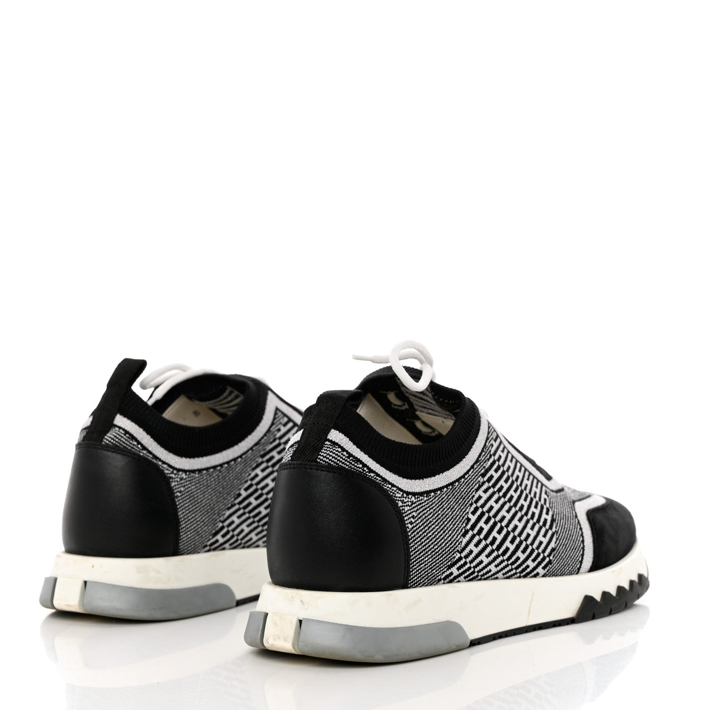 Knit Bi-Color Womens Addict Sneakers 40 Black White