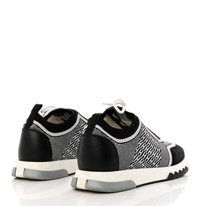 Hermes Knit Bi-Color Womens Addict Sneakers 40 Black White 4 of 11