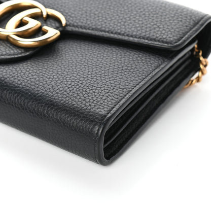 Gucci Calfskin GG Marmont Chain Wallet Black 9 of 10