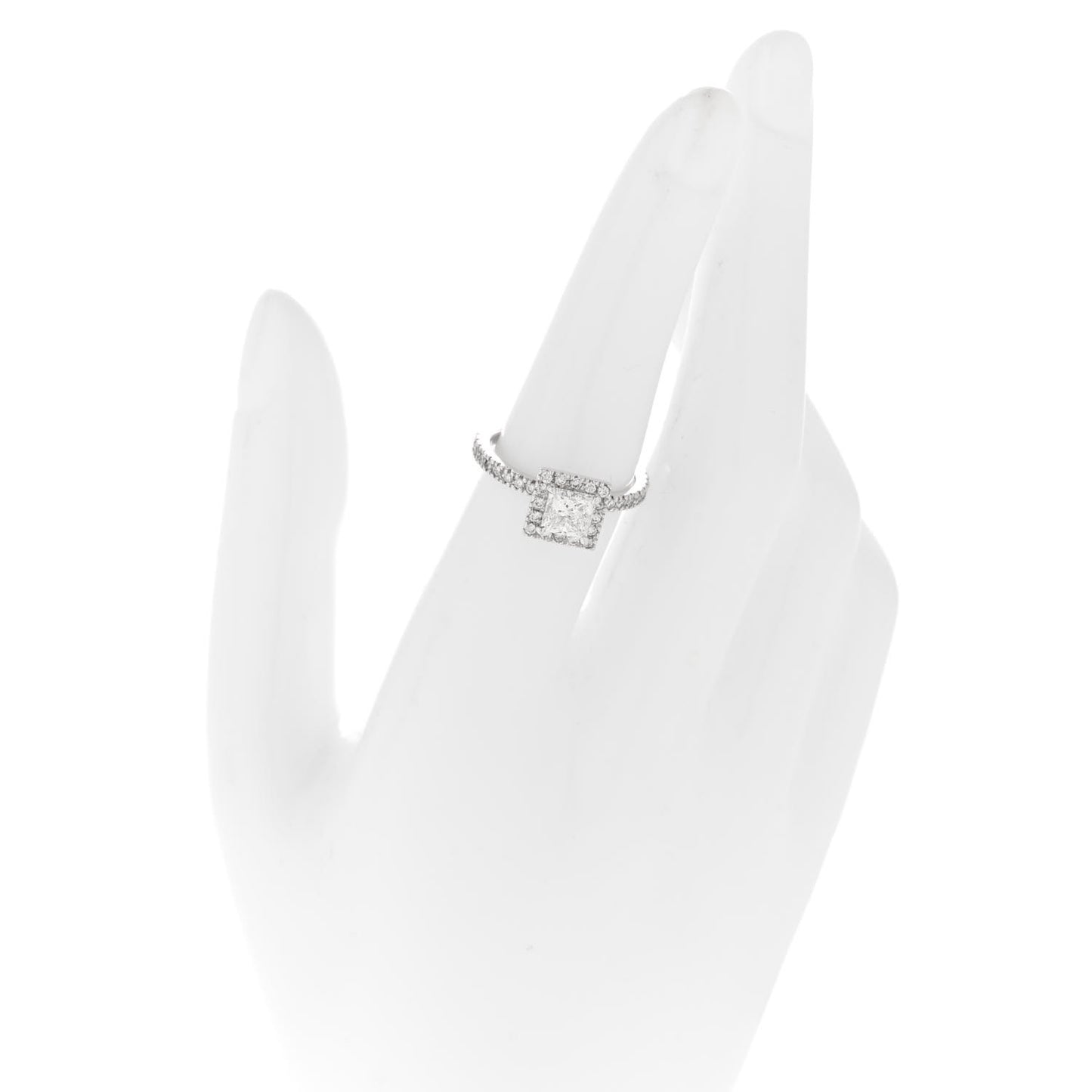 18K White Gold Diamond .96ctw Princess Cut Engagement Ring  52 6