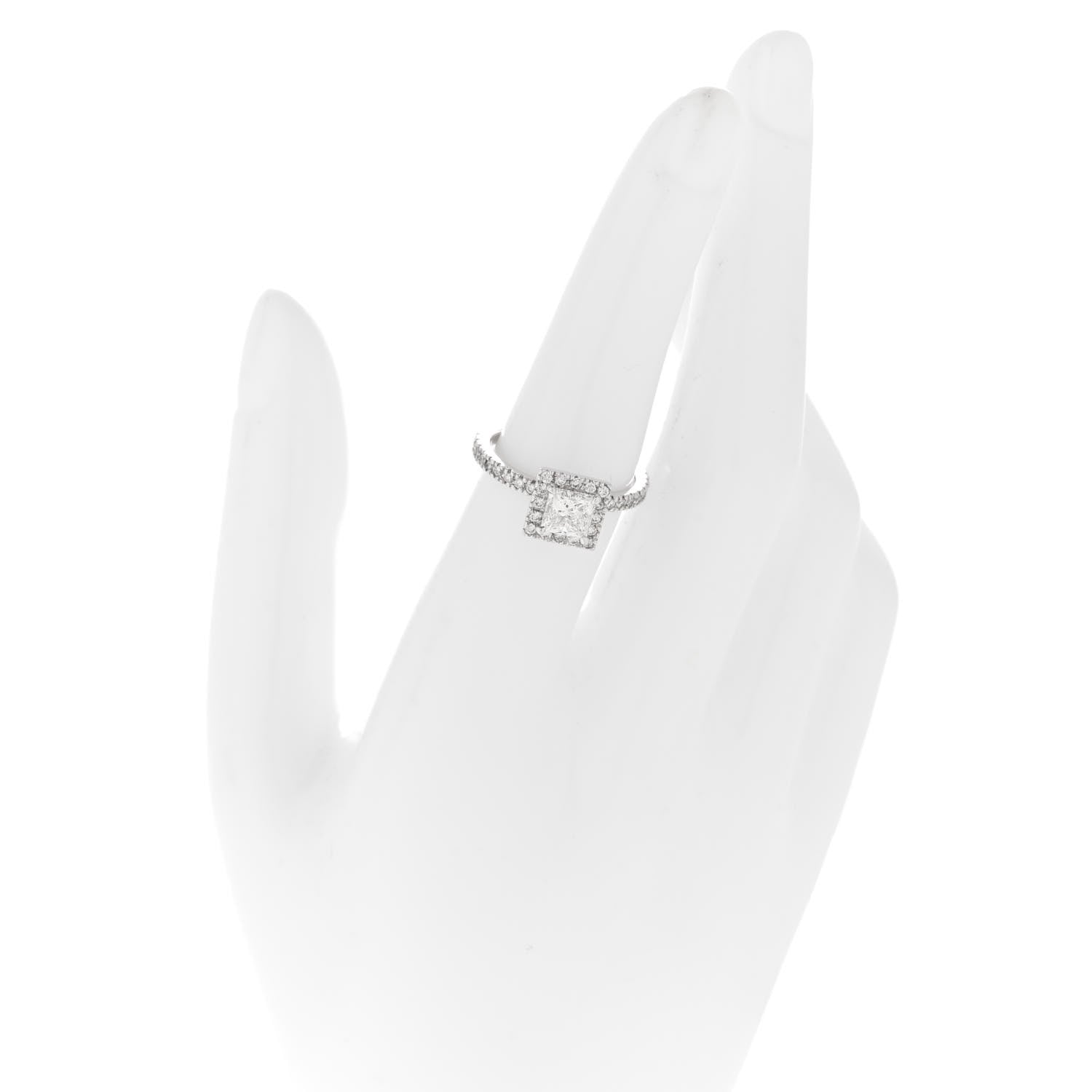 Parker & West by FASHIONPHILE 18K White Gold Diamond .96ctw Princess Cut Engagement Ring  52 6 2 of 10