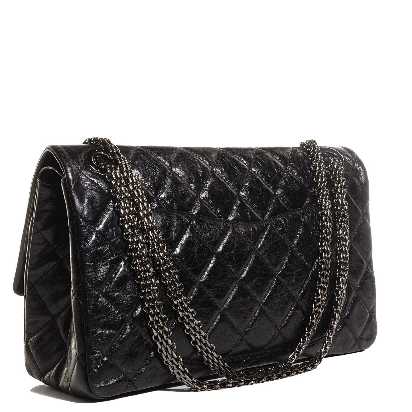 Glazed Calfskin 2.55 Reissue 227 Flap Black