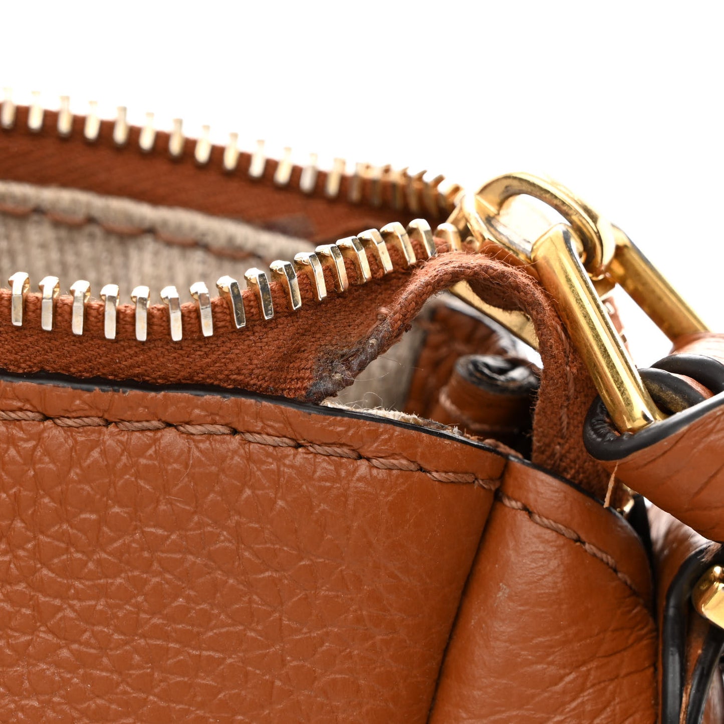 Calfskin Small Marcie Satchel Tan