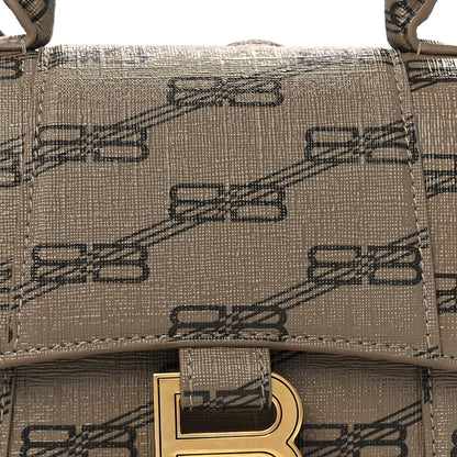 Balenciaga Coated Canvas BB Monogram Hourglass Top Handle Bag XS Beige Brown 10 of 13
