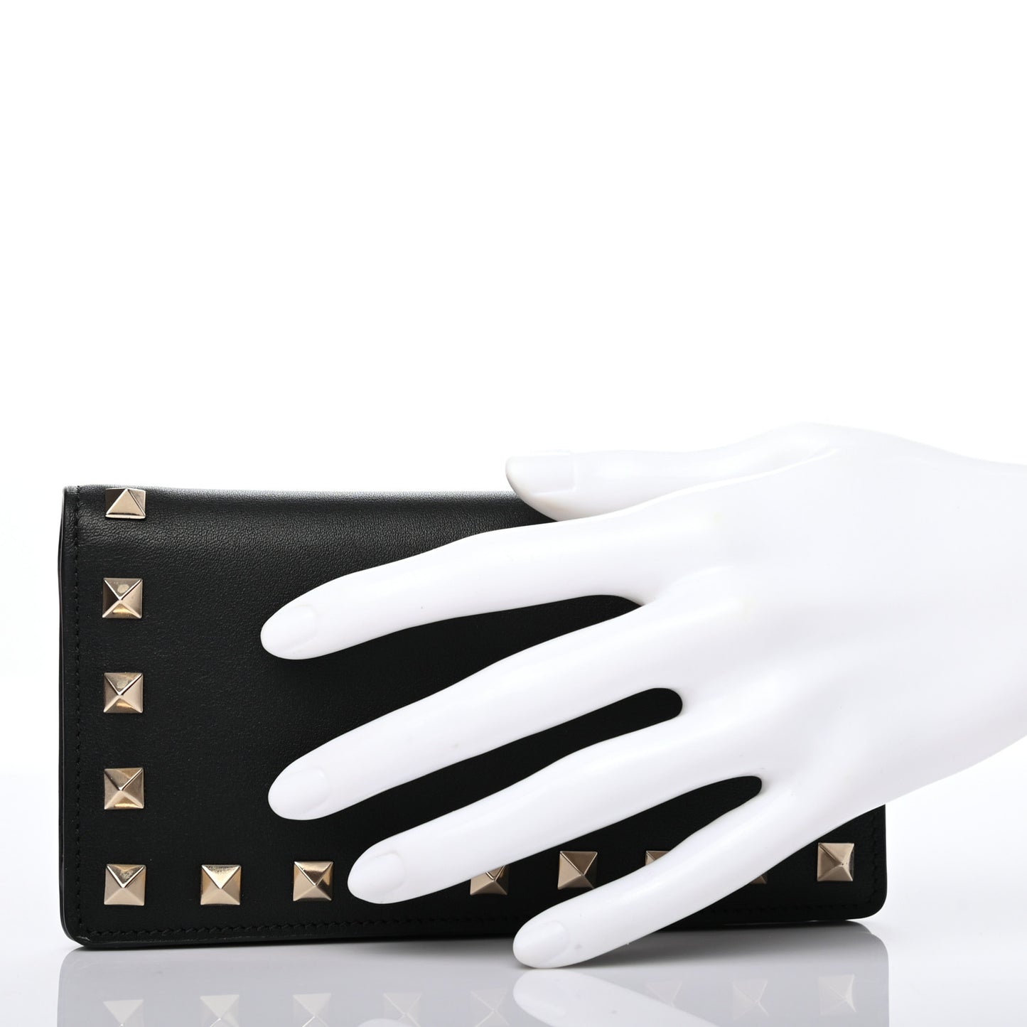Vitello Rockstud Flap Wallet Black