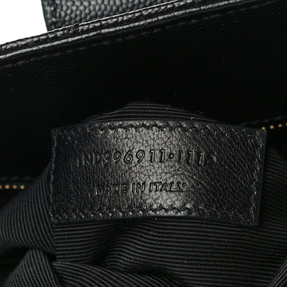 Saint Laurent Grain De Poudre Matelasse Chevron Monogram Shopping Bag Black 7 of 13