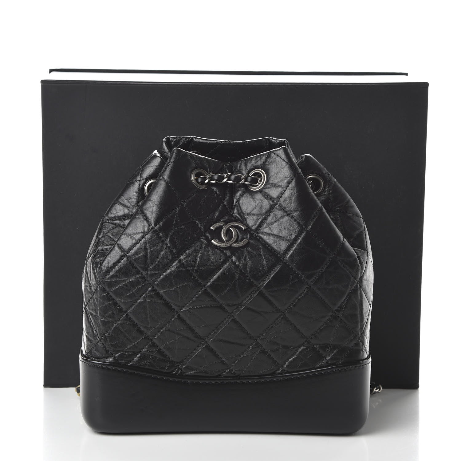 Chanel Aged Calfskin Quilted Small Gabrielle Backpack Black 10 of 11