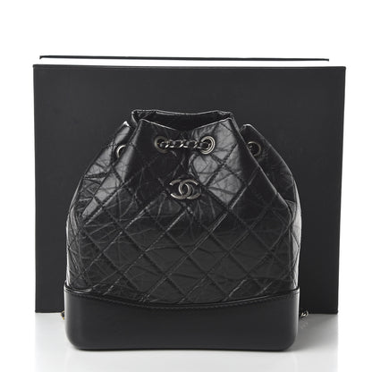 Chanel Aged Calfskin Quilted Small Gabrielle Backpack Black 10 of 11