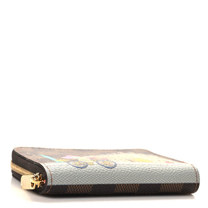 Louis Vuitton Damier Ebene 2022 Christmas Animation Paris Zippy Coin Purse Pink 4 of 7