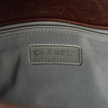 Chanel Crumpled Lambskin Quilted Maxi Chain Around Flap Dark Brown 6 of 10