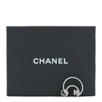 Chanel Crystal CC Moon Brooch Silver 5 of 5