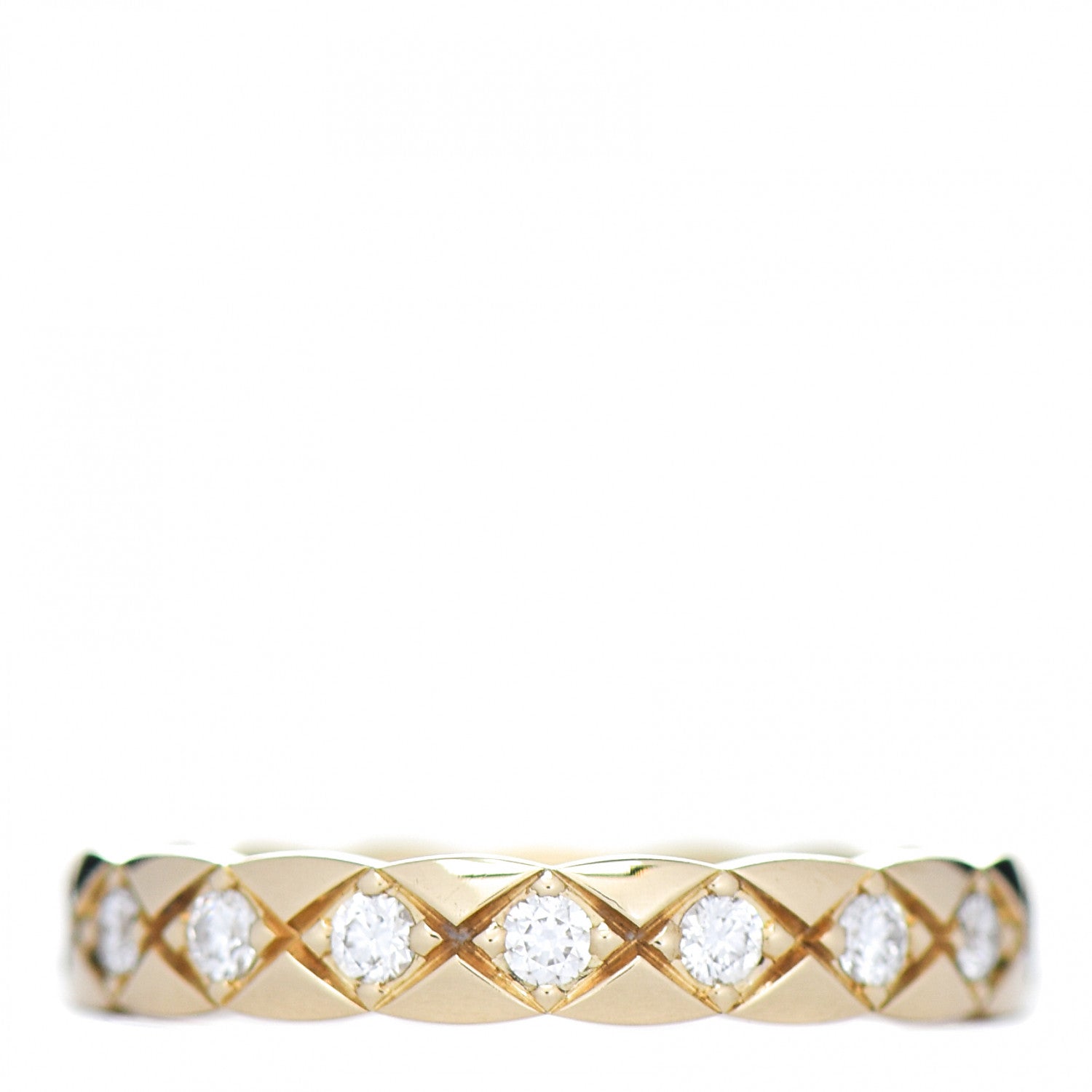 Chanel 18K Yellow Gold Diamond Mini Coco Crush Ring 48 4.5 1 of 5