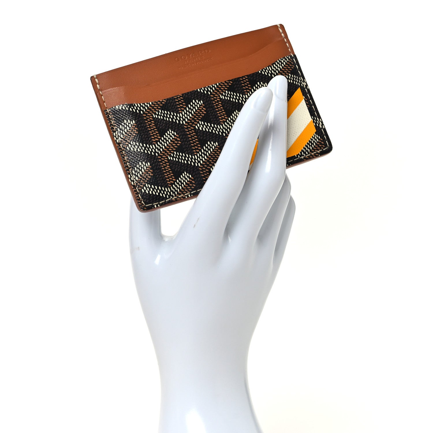 Goyard Goyardine Stripe Saint Sulpice Card Holder Black Gold 2 of 7