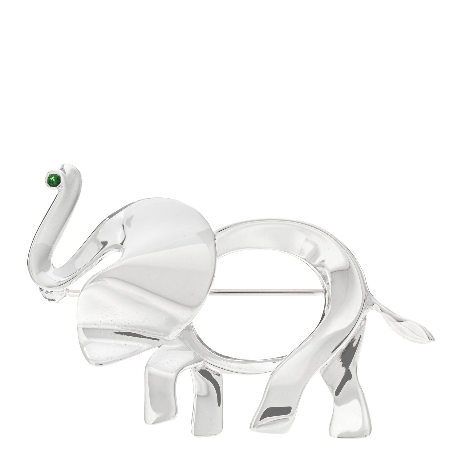 Tiffany Sterling Silver Tsavorite Save the Wild Elephant Brooch 1 of 4