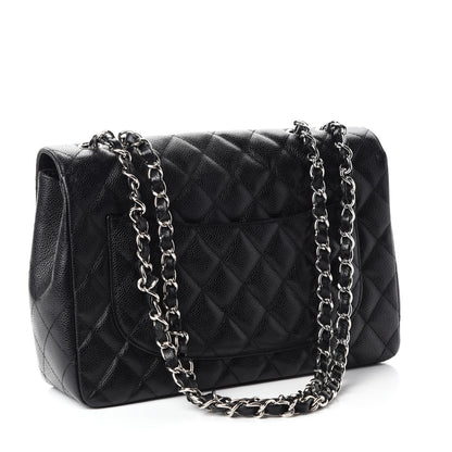 Chanel Caviar Quilted Jumbo Single Flap Black 3 of 11