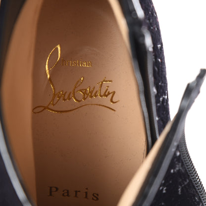 Christian Louboutin Velvet Patent Glitter Eloise Booty 100 Ankle Boots 37.5 Black 8 of 9