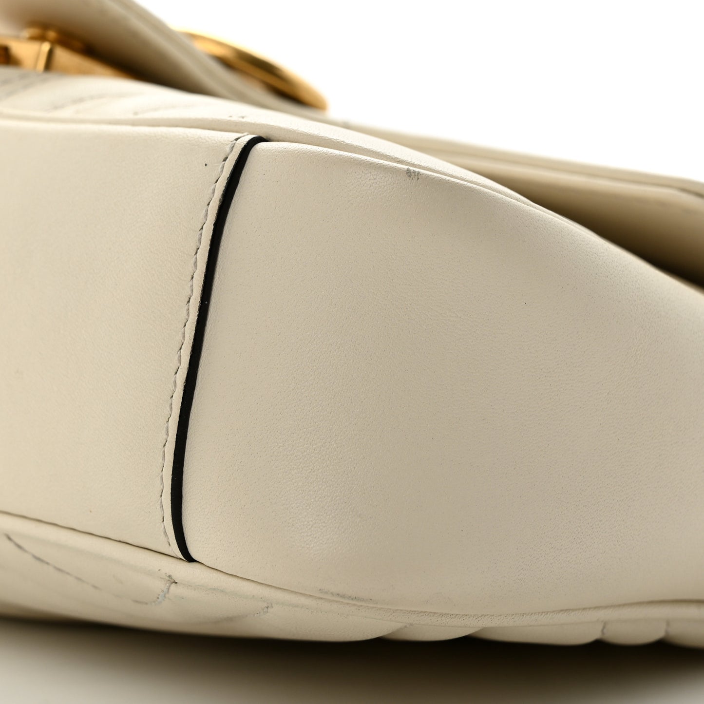Calfskin Matelasse Mini GG Marmont Shoulder Bag White