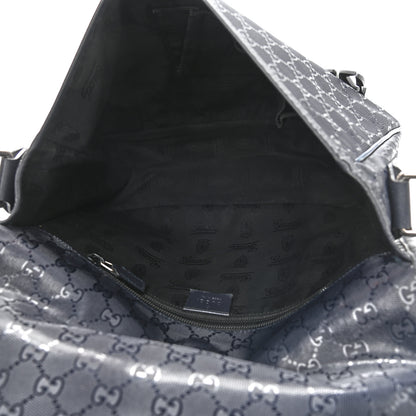 Gucci Imprime Monogram Medium Double Buckle Flap Messenger Bag Navy 4 of 16