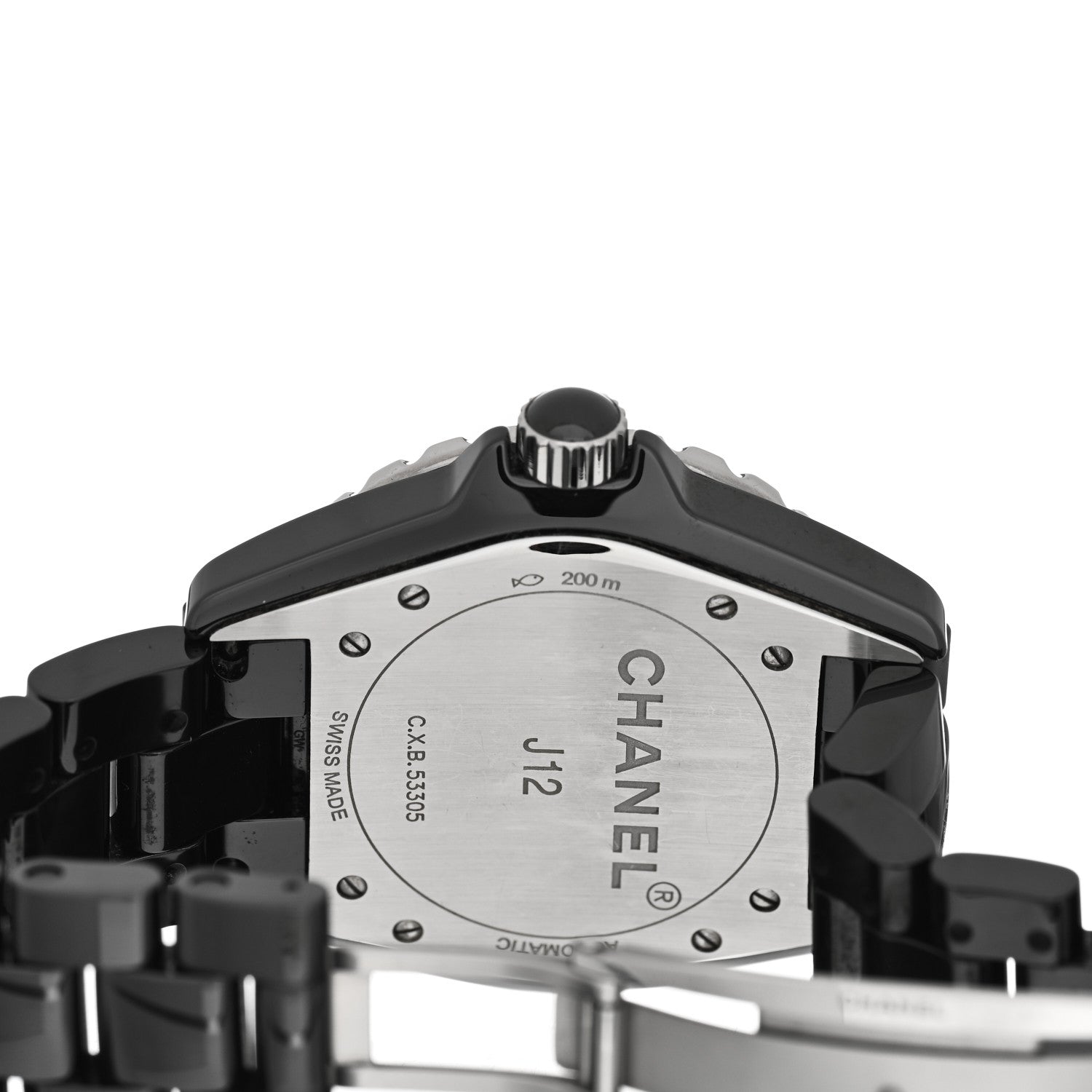 Chanel Stainless Steel Ceramic 38mm J12 Automatic Watch Black 4 of 5
