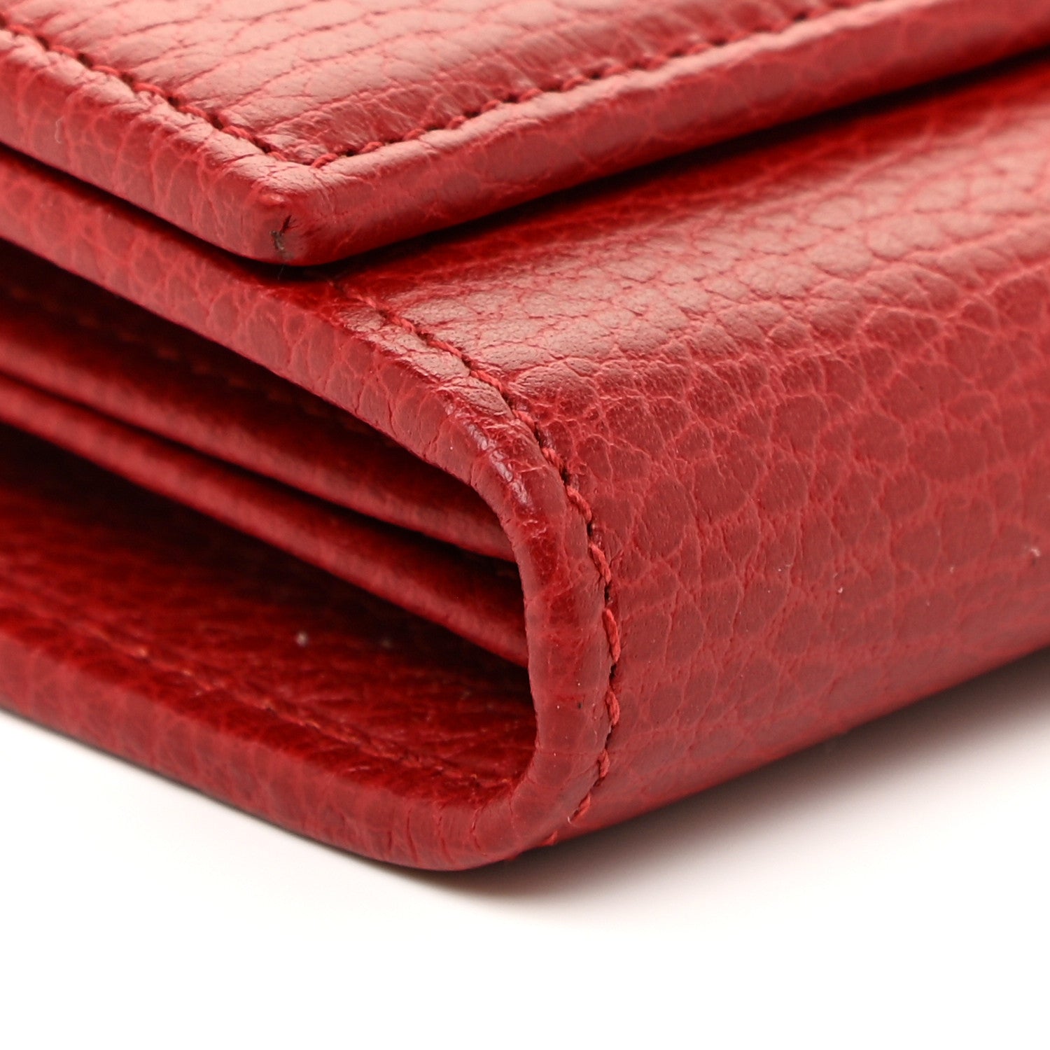 Gucci Dollar Calfskin Petite GG Marmont Wallet Chain Bag Hibiscus Red 11 of 16