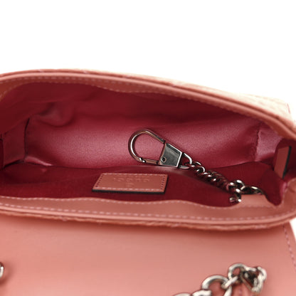 Gucci Moire Fabric Calfskin Crystal Matelasse Mini GG Marmont Chain Belt Bag 95 38 Blush 6 of 11