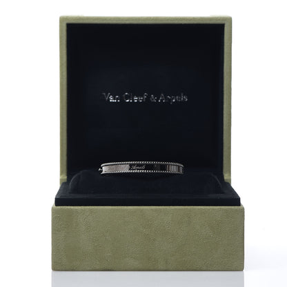 Van Cleef & Arpels 18K White Gold Perlee Signature Bangle Bracelet S 5 of 5