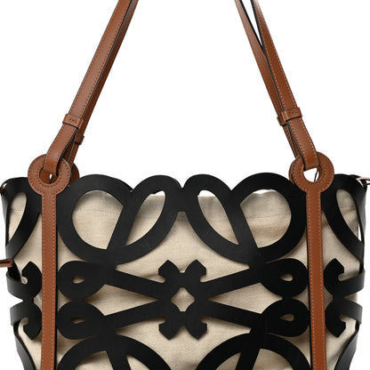 Loewe Smooth Calfskin Small Anagram Cutout Tote Black 7 of 9