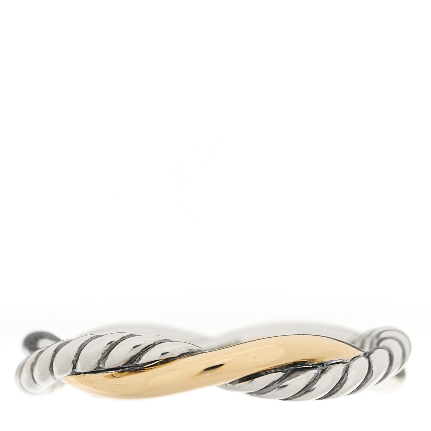 David Yurman Sterling Silver 14K Yellow Gold Petite Infinity Band Ring 54 7 4 of 4