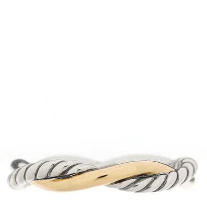 David Yurman Sterling Silver 14K Yellow Gold Petite Infinity Band Ring 54 7 4 of 4