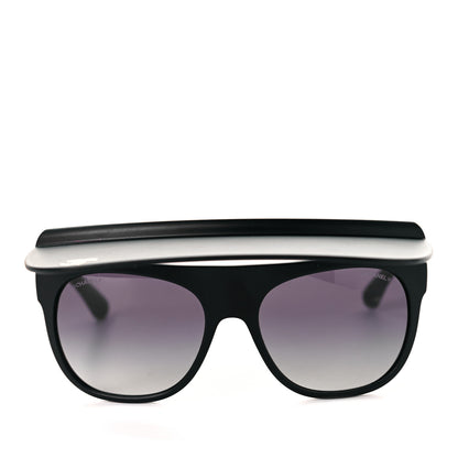 Chanel Acetate Visor Sunglasses 71046 Matte Black 2 of 8