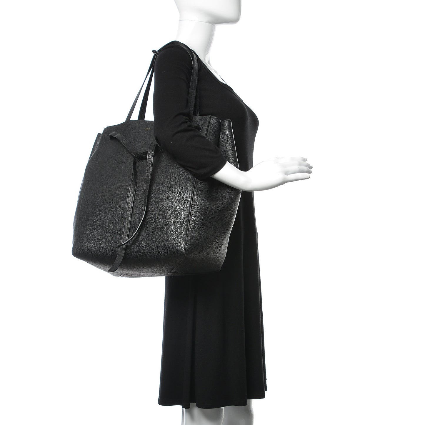 Soft Grained Calfskin Medium Belt Cabas Phantom Black
