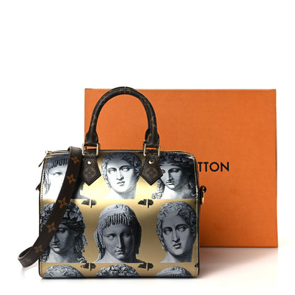 Louis Vuitton X FORNASETTI Calfskin Fornasetti Speedy Bandouliere 25 Gold 10 of 10