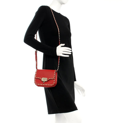 Valentino Garavani Vitello Mini Rockstud Flap Saddle Crossbody Bag Rosso Valentino 2 of 8