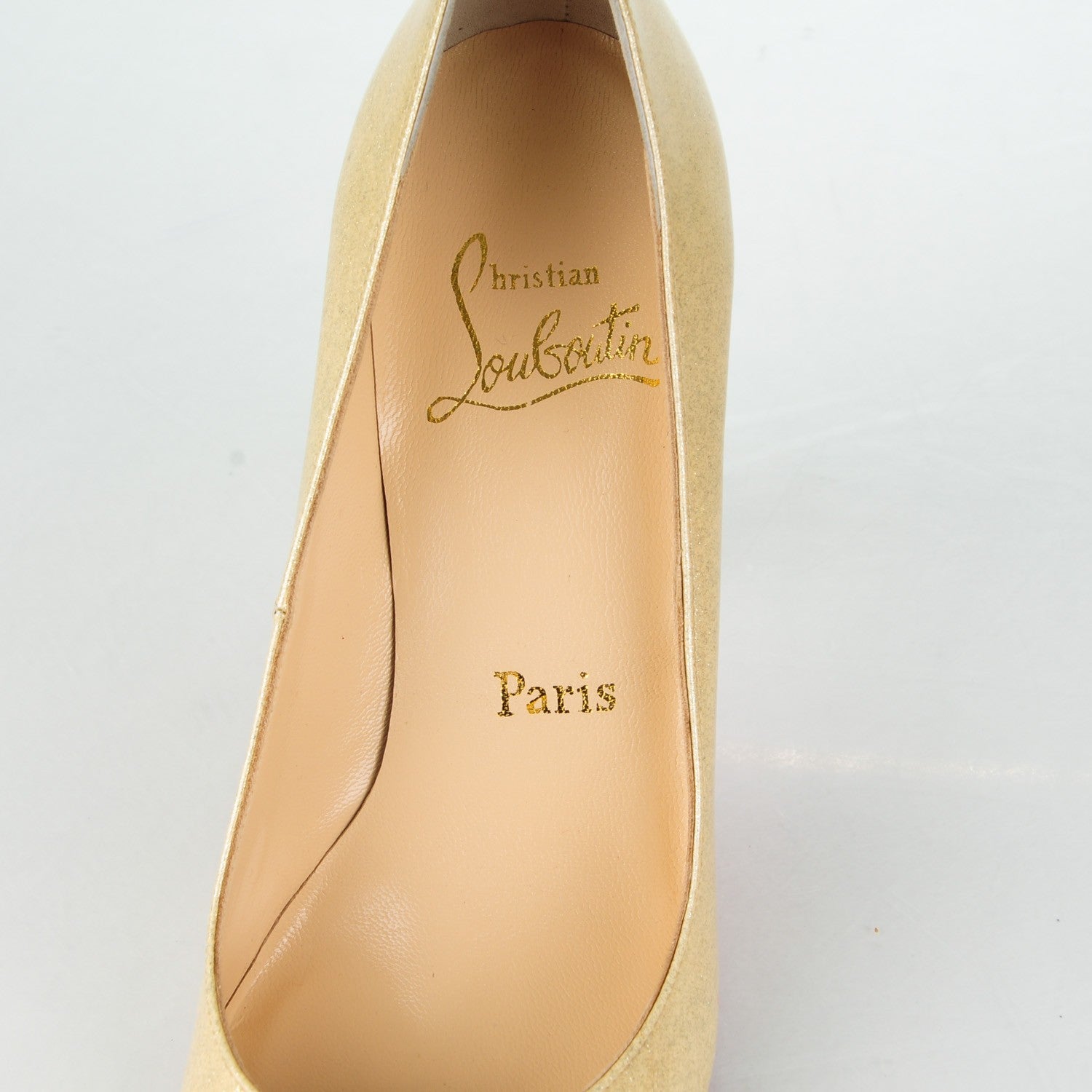 Christian Louboutin Glitter Patent Grosso Simple 100 Pumps 37 Gold 7 of 8