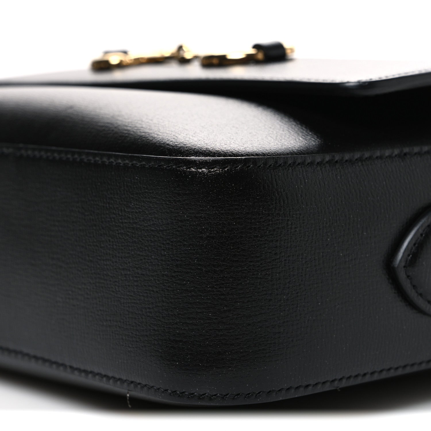 Gucci Textured Calfskin Small Horsebit 1955 Shoulder Bag Black 9 of 10