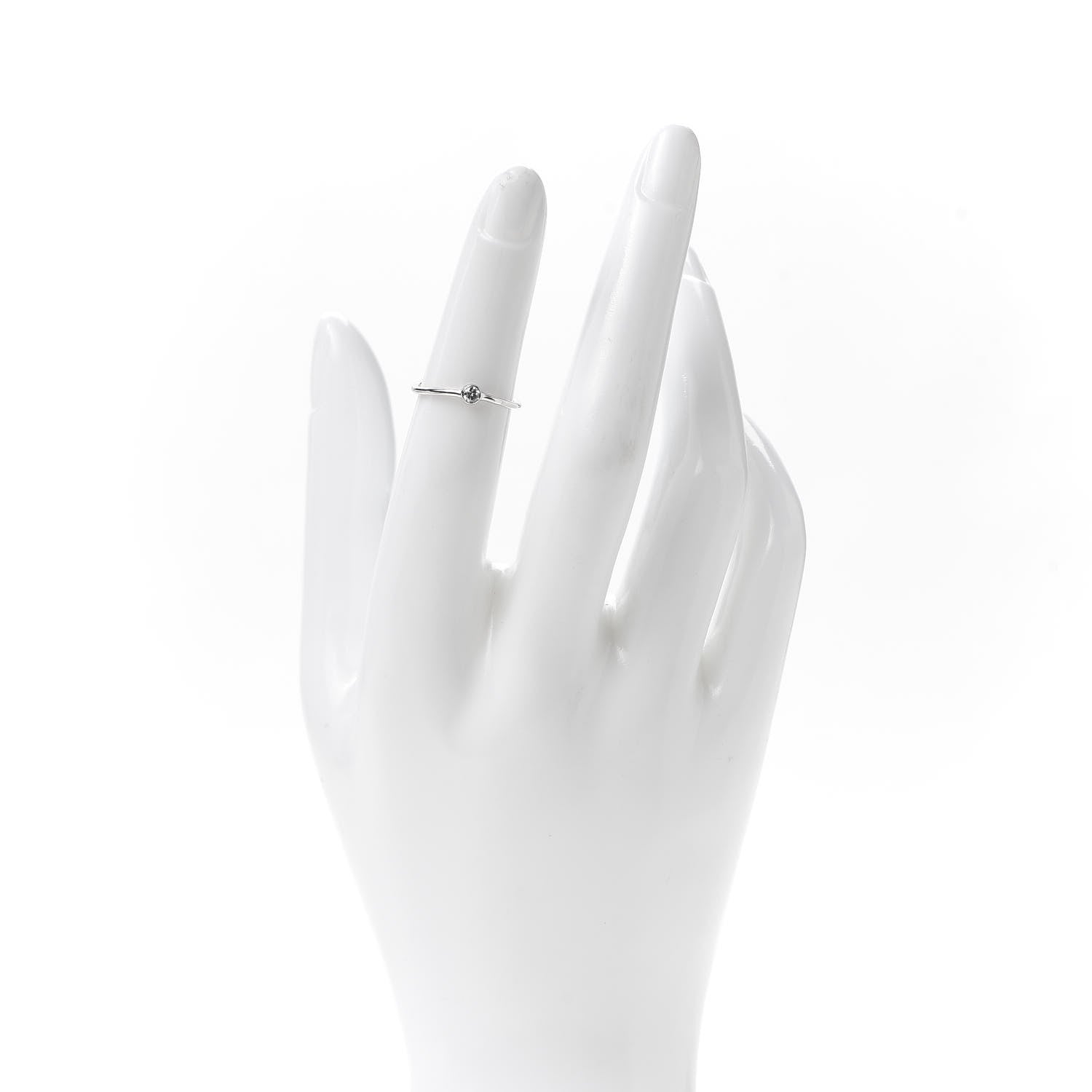 Tiffany Platinum Diamond Elsa Peretti Single-Row Wave Ring 48 4.5 2 of 5