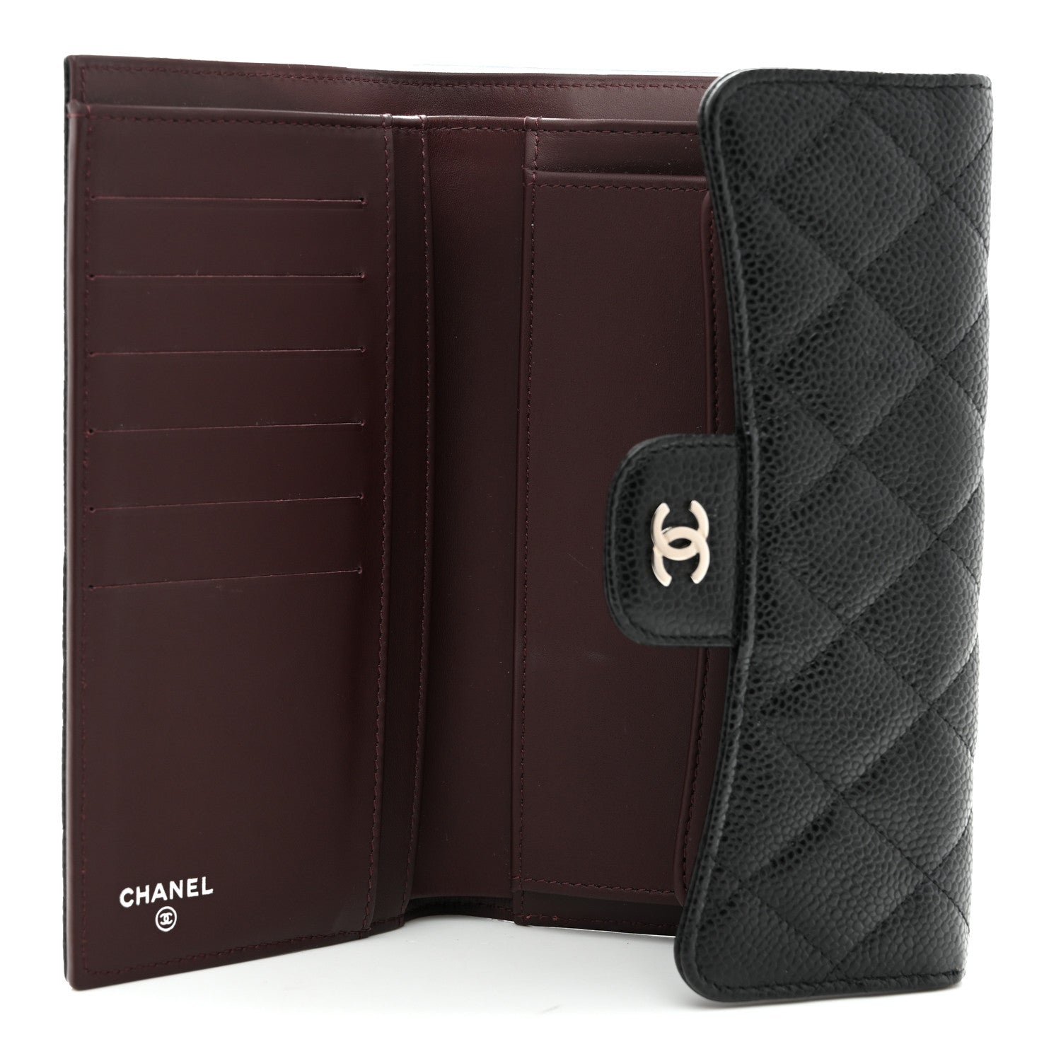 Chanel Caviar Quilted Long Flap Wallet Black 5 of 9