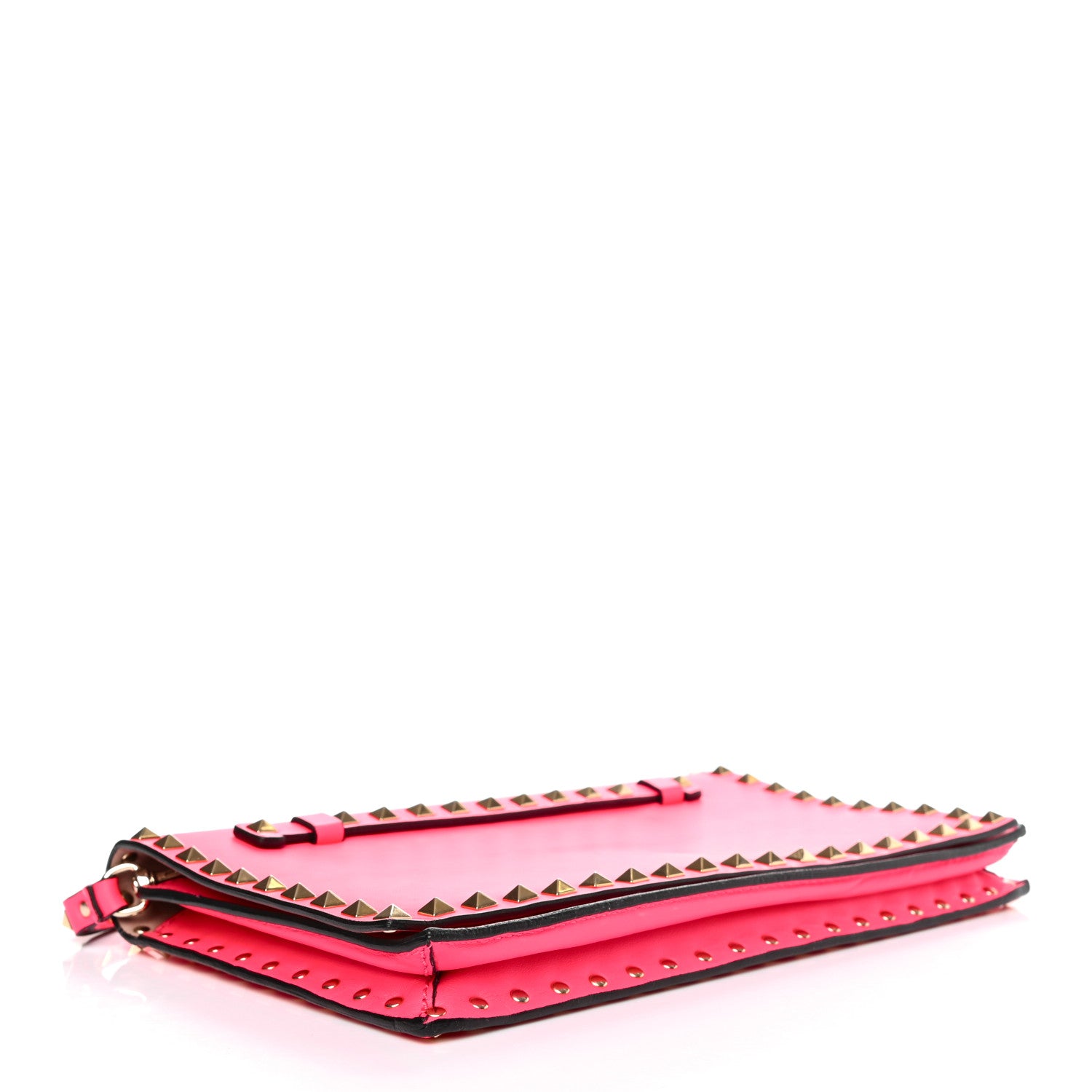 Valentino Garavani Nappa Rockstud Wristlet Clutch Fuxia Fluo 3 of 7