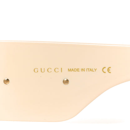 Gucci Acetate Crystal Oversize Hollywood Forever Sunglasses GG0144S Ivory 5 of 7