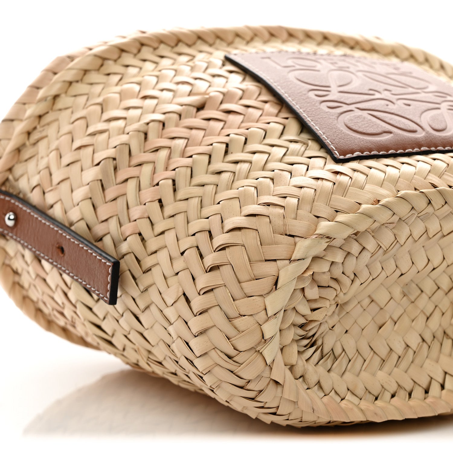 Loewe Raffia Drawstring Basket Tote Bag Natural Tan 8 of 9
