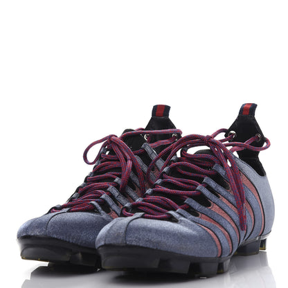 Gucci Nappa Sparkle Feline Web Titan Lace Up Sneakers 8.5 Caspian Rosso 3 of 11